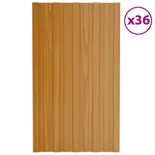 vidaXL Roof Panel 36 pcs Natural 80 x 45 cm Galvanised steel