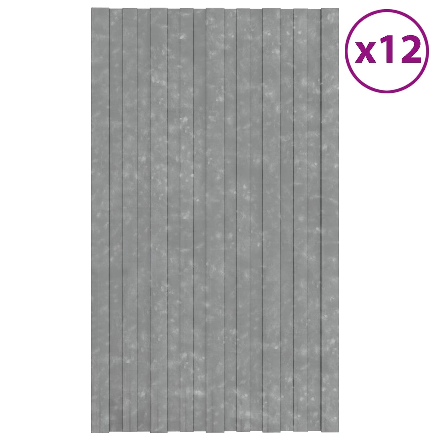 vidaXL Roof Panel 12 pcs Silver 80 x 45 cm Galvanised steel