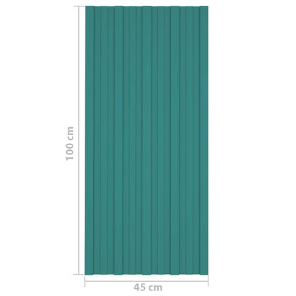 vidaXL Roof Panel 36 pcs Green 100 x 45 cm Galvanised steel