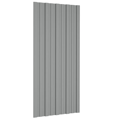 vidaXL Roof Panel 12 pcs Grey 100 x 45 cm Galvanised steel