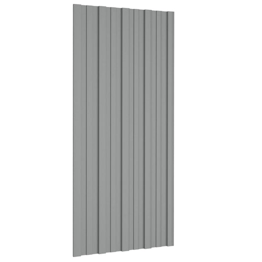 vidaXL Roof Panel 12 pcs Grey 100 x 45 cm Galvanised steel