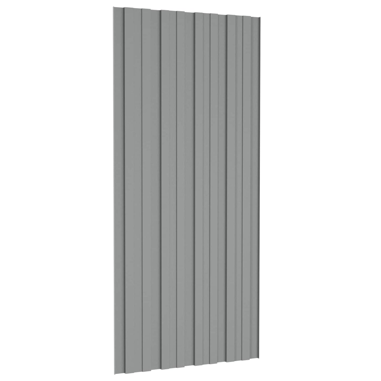 vidaXL Roof Panel 12 pcs Grey 100 x 45 cm Galvanised steel