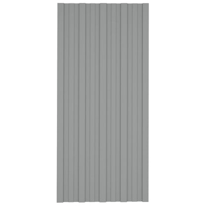 vidaXL Roof Panel 12 pcs Grey 100 x 45 cm Galvanised steel