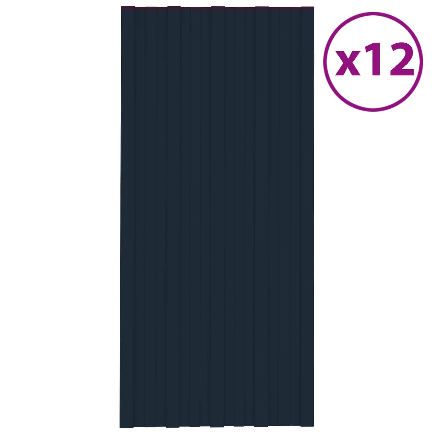 vidaXL Roof Panel 12 pcs Anthracite 100 x 45 cm Galvanised steel