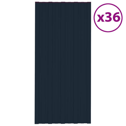 vidaXL Roof Panel 36 pcs Anthracite 100 x 45 cm Galvanised steel
