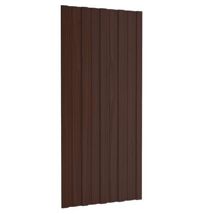vidaXL Roof Panel 36 pcs Brown 100 x 45 cm Galvanised steel