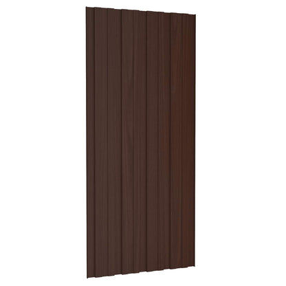 vidaXL Roof Panel 36 pcs Brown 100 x 45 cm Galvanised steel