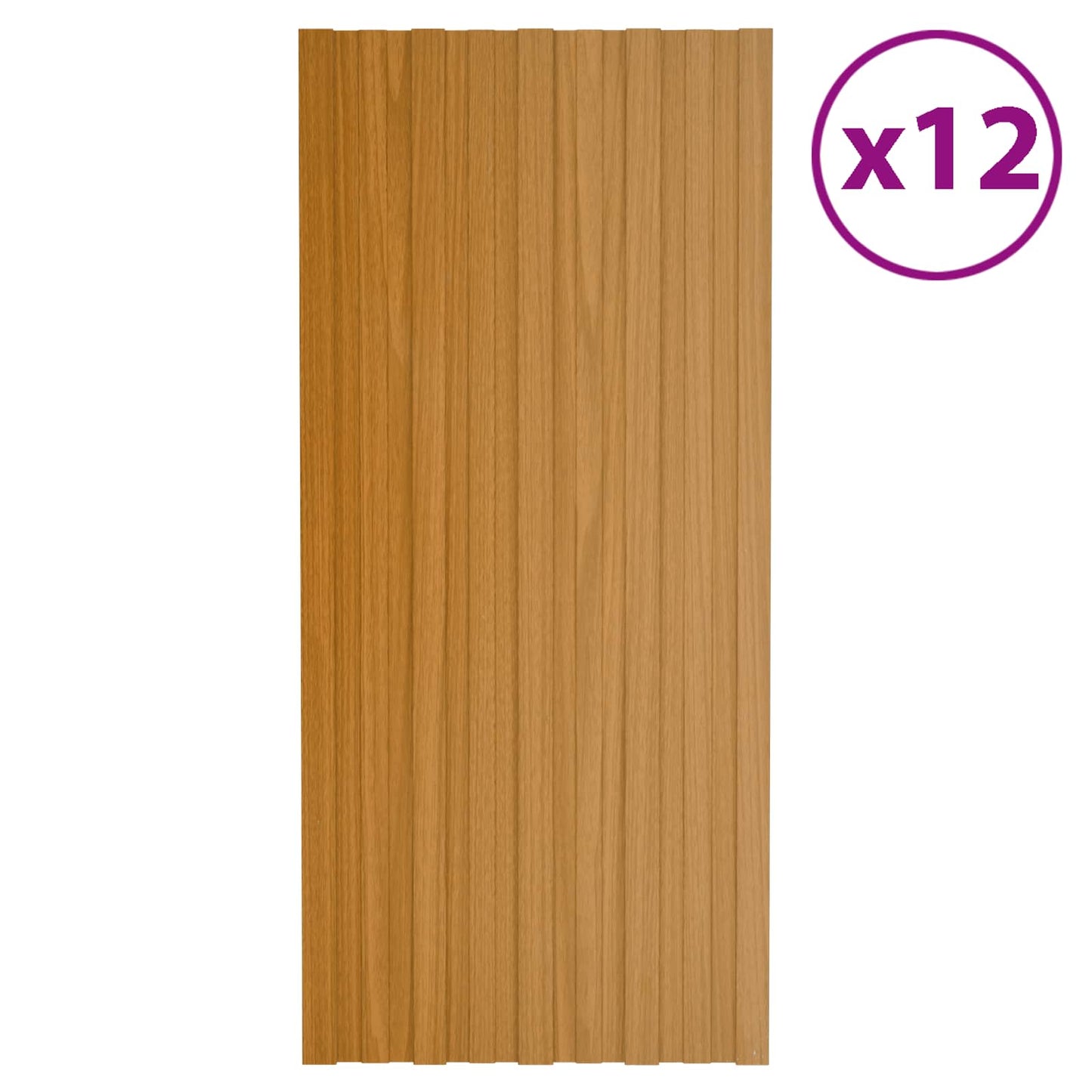 vidaXL Roof Panel 12 pcs Natural 100 x 45 cm Galvanised steel