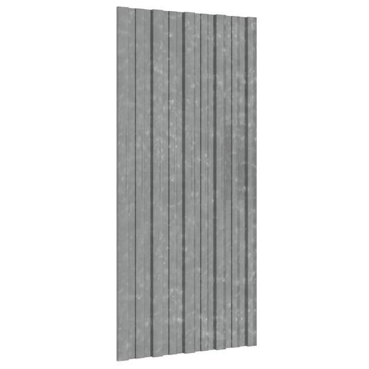 vidaXL Roof Panel 12 pcs Silver 100 x 45 cm Galvanised steel