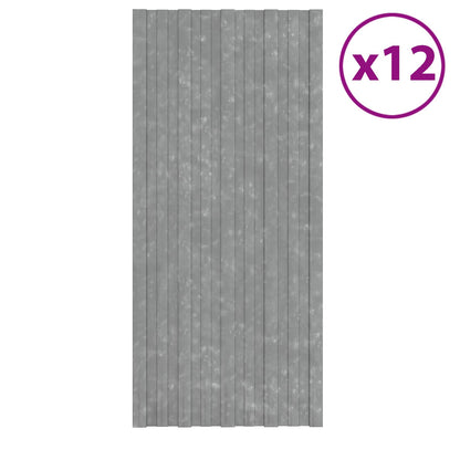 vidaXL Roof Panel 12 pcs Silver 100 x 45 cm Galvanised steel