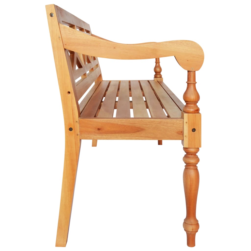 vidaXL Batavia Bench 123 cm Solid Mahogany Wood Light Brown