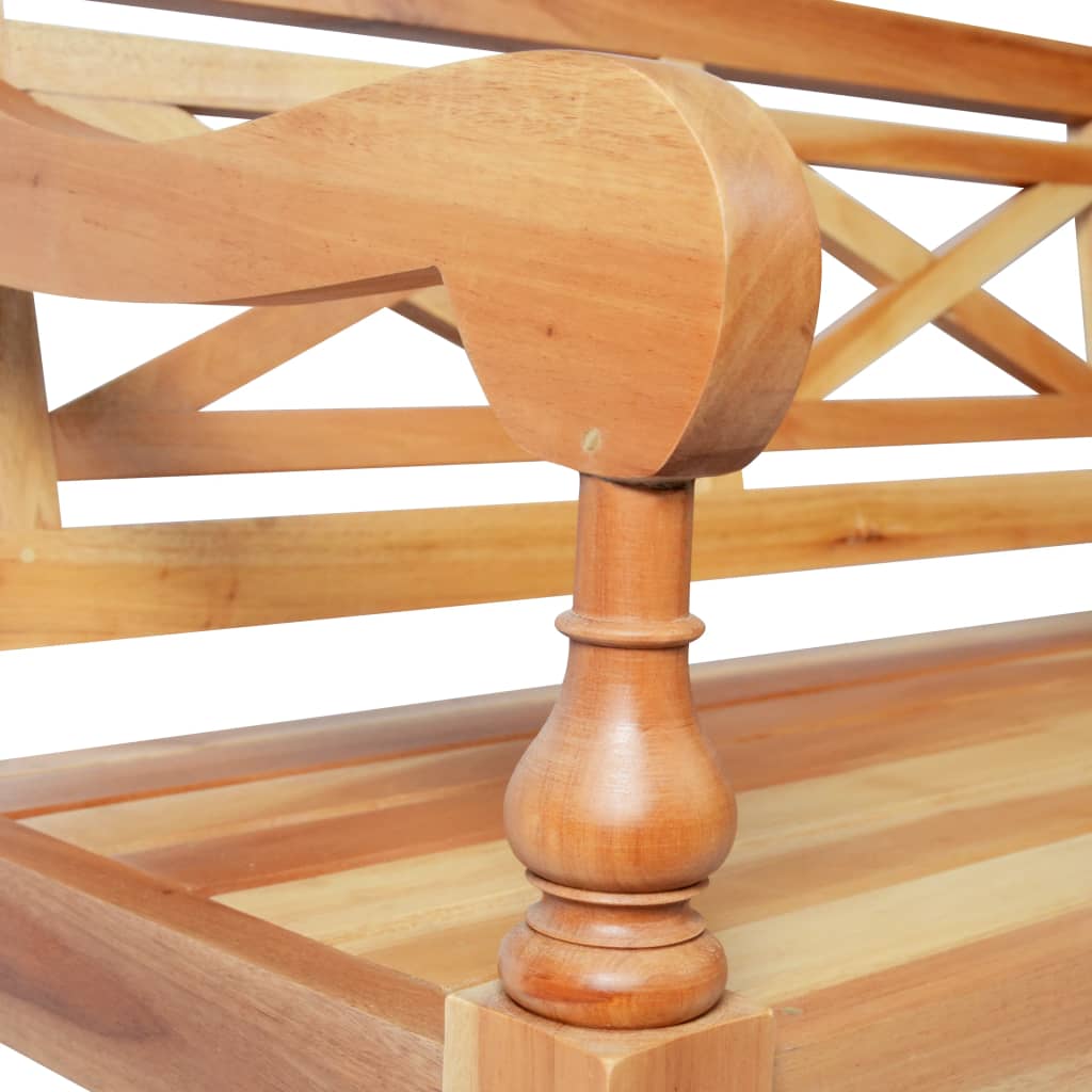 vidaXL Batavia Bench 123 cm Solid Mahogany Wood Light Brown