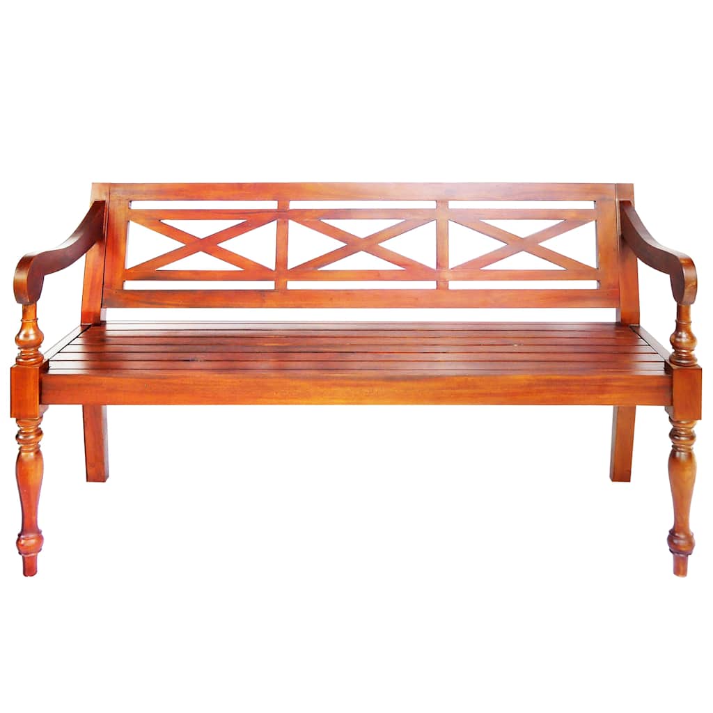 337079 vidaXL Batavia Bench 123 cm Solid Mahogany Wood Dark Brown