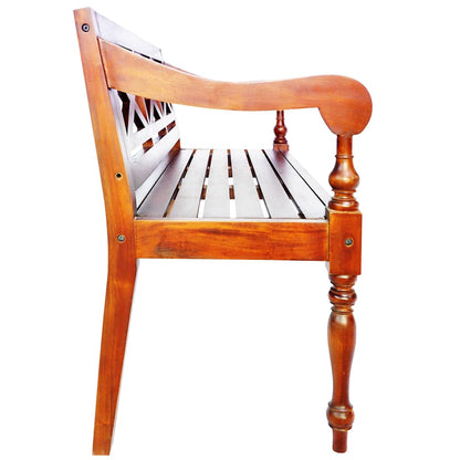 337079 vidaXL Batavia Bench 123 cm Solid Mahogany Wood Dark Brown