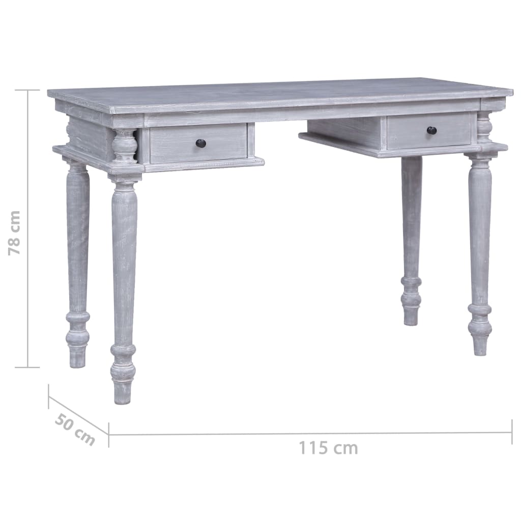 vidaXL Desk 115x50x78 cm Solid Mahogany Wood