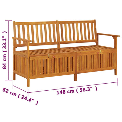 vidaXL Bench | Natural wood | Solid acacia wood | 148 cm | Bench | Rectangular
