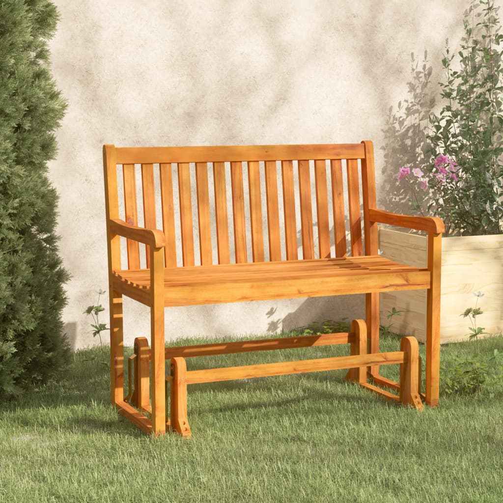 vidaXL Swing Bench | Brown | Solid acacia wood | 110 cm | Swing Bench