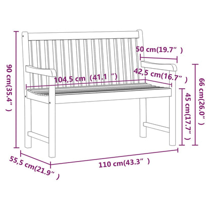 vidaXL Garden benches 1-Seater 110 x 55.5 x 90 cm Solid Acacia Wood
