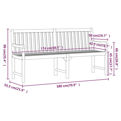 vidaXL Garden benches 1-Seater 180 x 55.5 x 90 cm Solid Acacia Wood