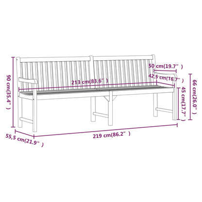 vidaXL Garden Bench 219 cm Solid Acacia Wood