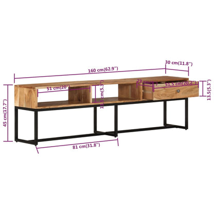 vidaXL TV Cabinet 160x30x45 cm Solid Wood Acacia