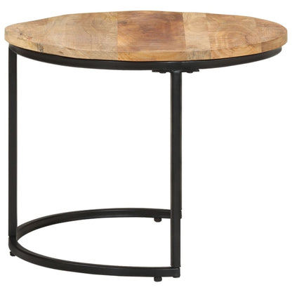 vidaXL Nesting Tables 2 pcs Rough Mango Wood