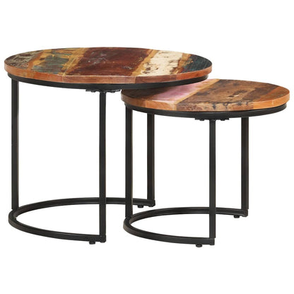 338000 vidaXL Nesting Tables 2 pcs Solid Reclaimed Wood