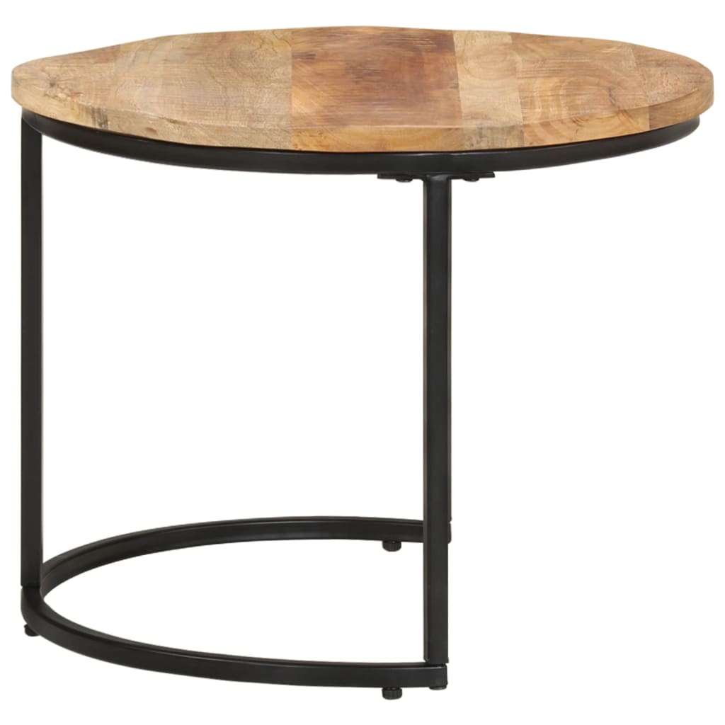 vidaXL Nesting Tables 3 pcs Rough Mango Wood
