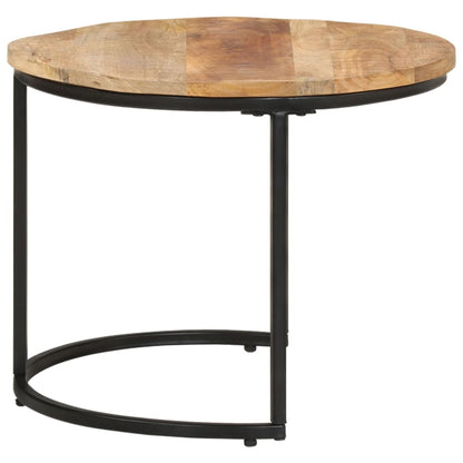 vidaXL Nesting Tables 3 pcs Rough Mango Wood