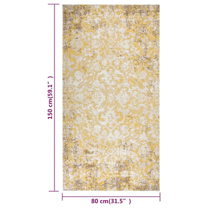 vidaXL Outdoor Rug Flatweave 80x150 cm Yellow