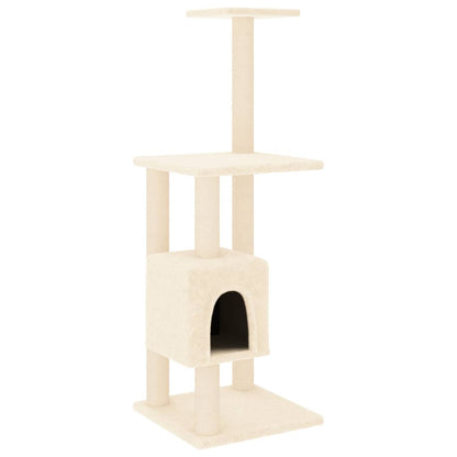vidaXL Cat Tree with Sisal Scratching Posts Cream 104 cm