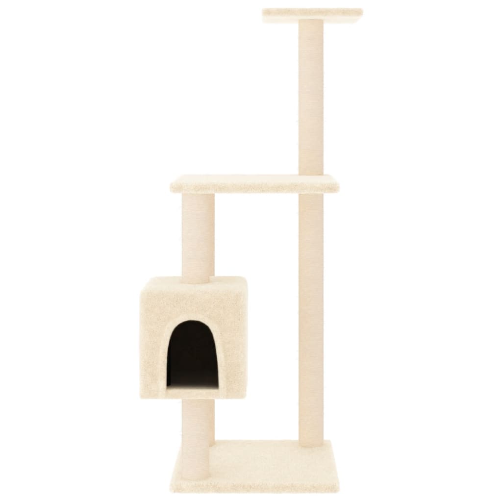 vidaXL Cat Tree with Sisal Scratching Posts Cream 104 cm