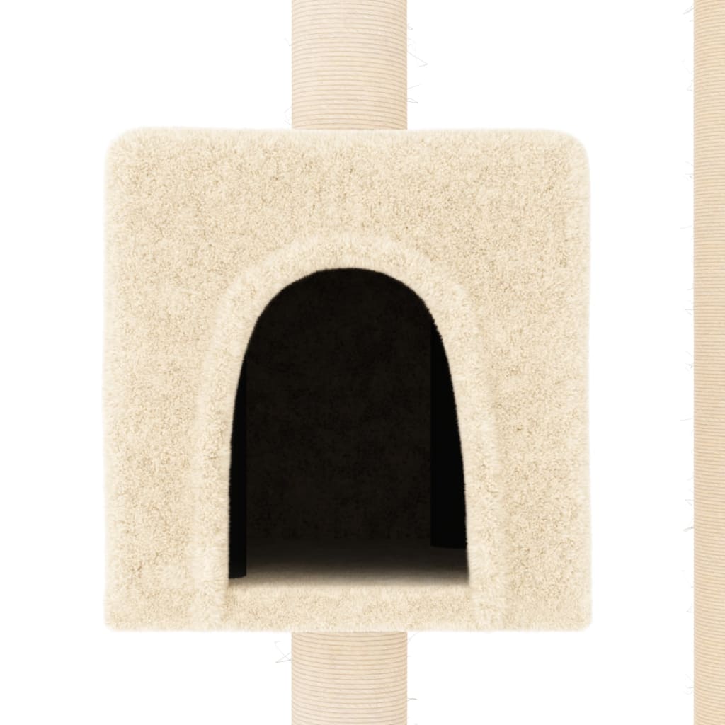 vidaXL Cat Tree with Sisal Scratching Posts Cream 104 cm