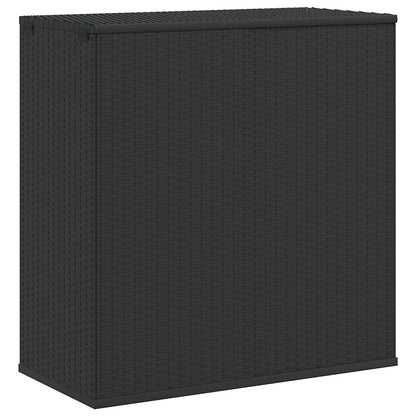 vidaXL Garden Cushion Box PE Rattan 100x49x103.5 cm Black