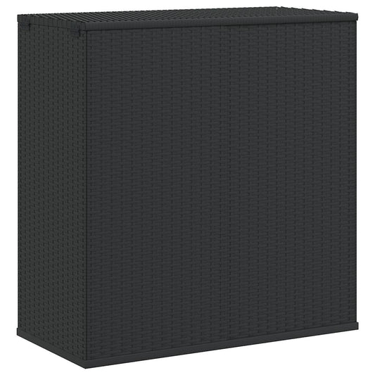 vidaXL Garden Cushion Box PE Rattan 100x49x103.5 cm Black