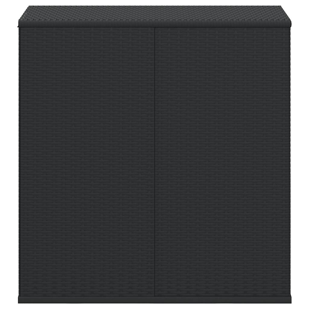 vidaXL Garden Cushion Box PE Rattan 100x49x103.5 cm Black