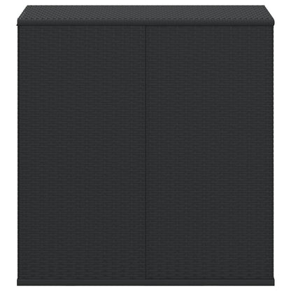 vidaXL Garden Cushion Box PE Rattan 100x49x103.5 cm Black
