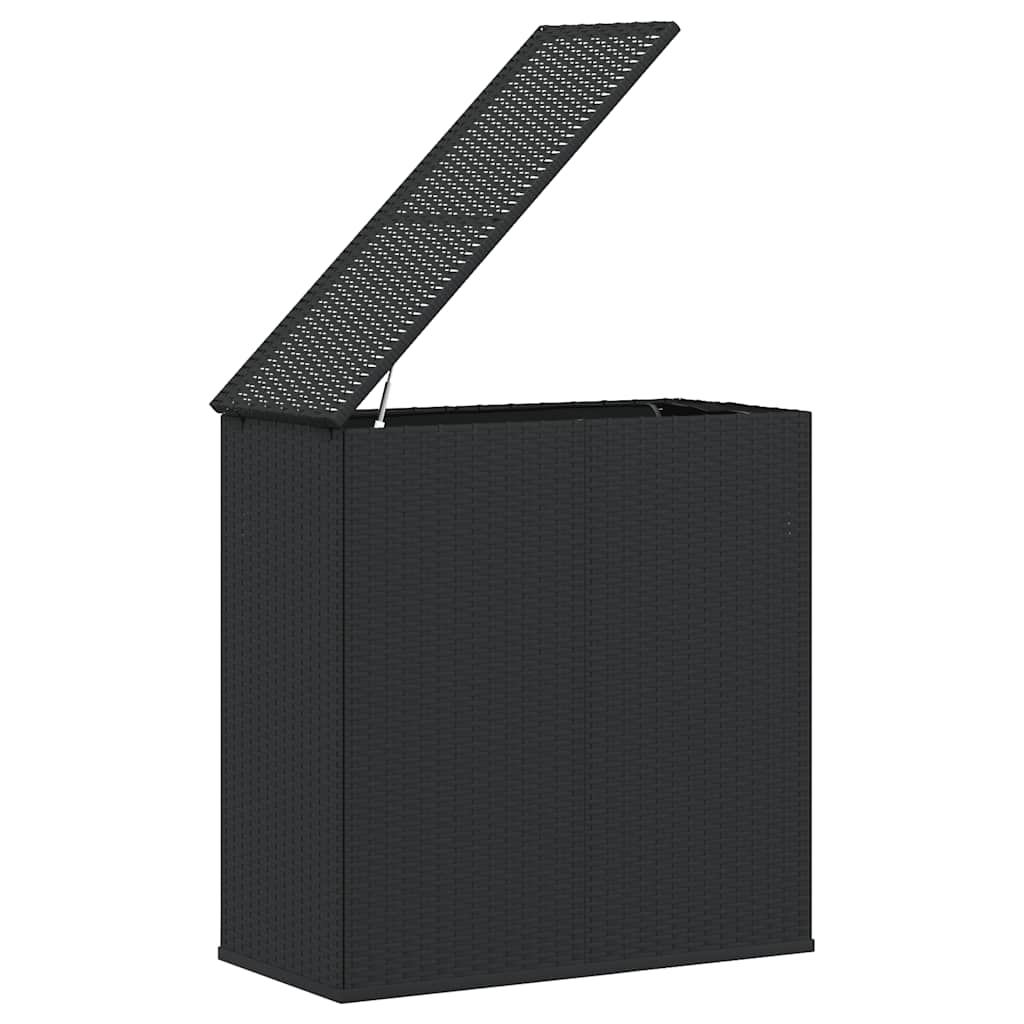 vidaXL Garden Cushion Box PE Rattan 100x49x103.5 cm Black