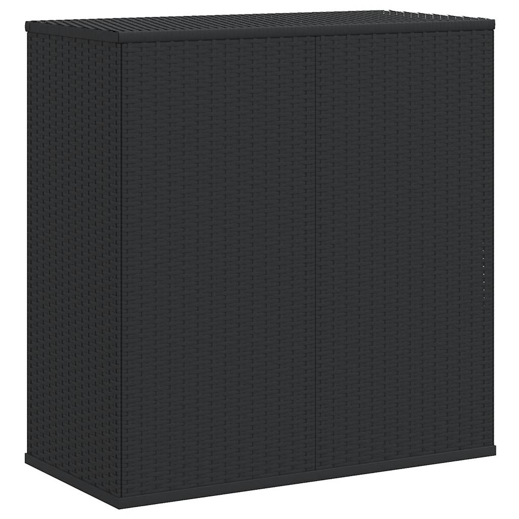 vidaXL Garden Cushion Box PE Rattan 100x49x103.5 cm Black