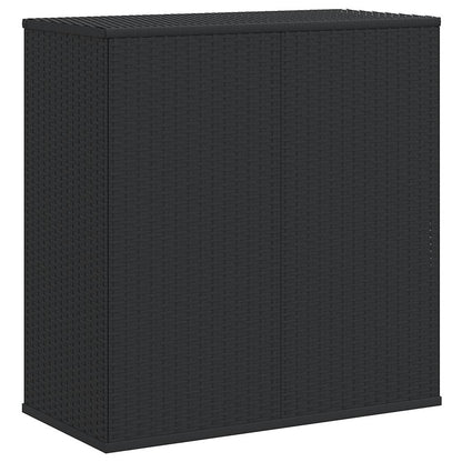 vidaXL Garden Cushion Box PE Rattan 100x49x103.5 cm Black