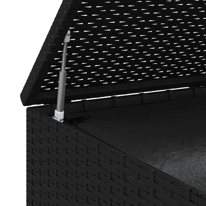 vidaXL Garden Cushion Box PE Rattan 100x49x103.5 cm Black