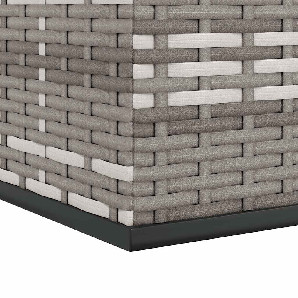 vidaXL Garden Cushion Box PE Rattan 100x49x103.5 cm Grey