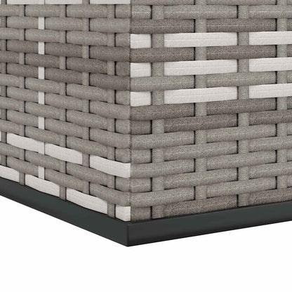 vidaXL Garden Cushion Box PE Rattan 100x49x103.5 cm Grey