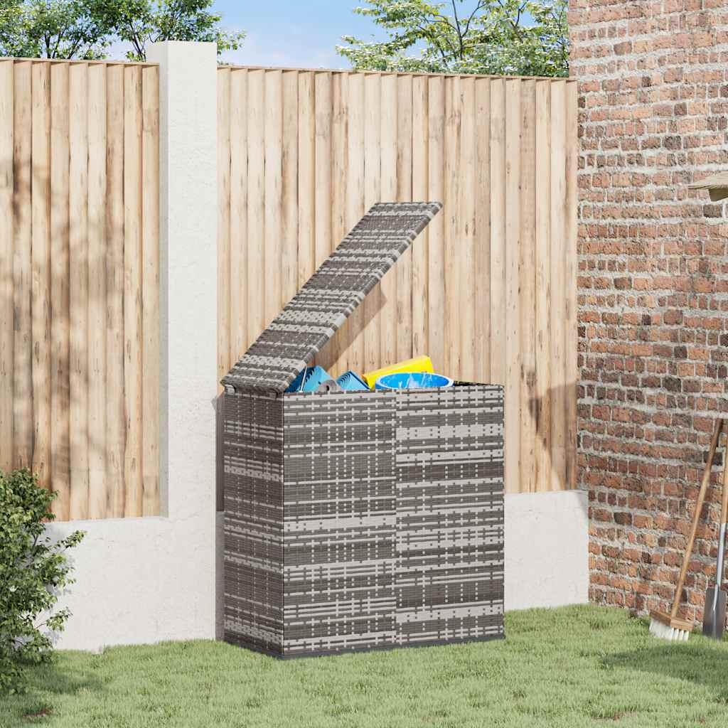vidaXL Garden Cushion Box PE Rattan 100x49x103.5 cm Grey