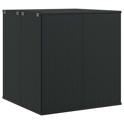 vidaXL Garden Cushion Box PE Rattan 100x97.5x104 cm Black