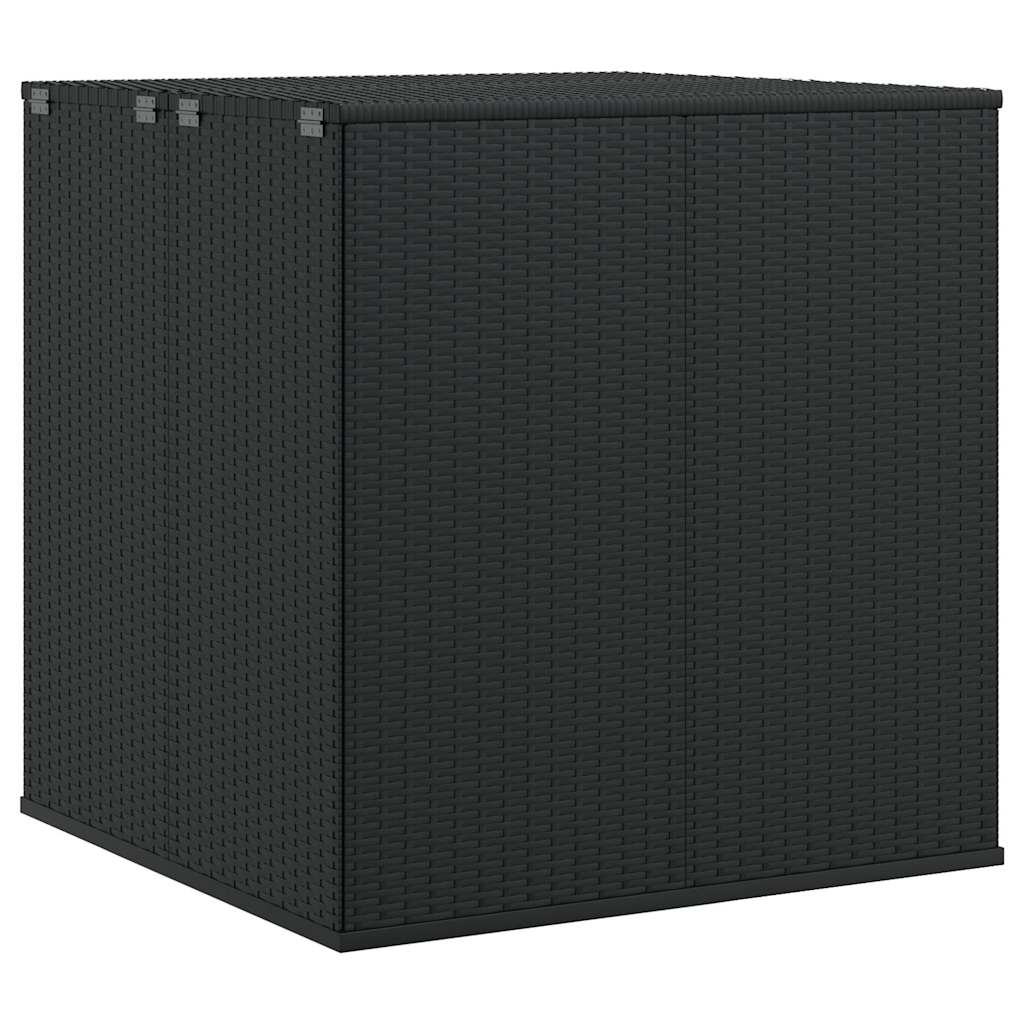 vidaXL Garden Cushion Box PE Rattan 100x97.5x104 cm Black