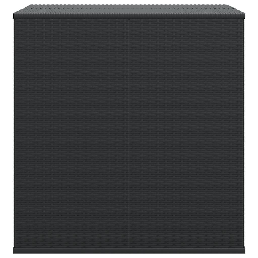 vidaXL Garden Cushion Box PE Rattan 100x97.5x104 cm Black