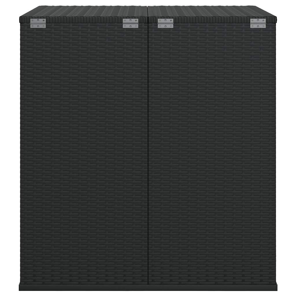 vidaXL Garden Cushion Box PE Rattan 100x97.5x104 cm Black
