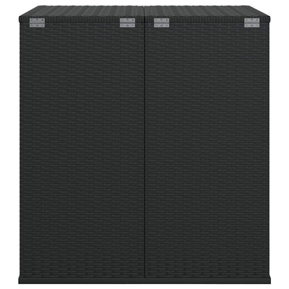 vidaXL Garden Cushion Box PE Rattan 100x97.5x104 cm Black