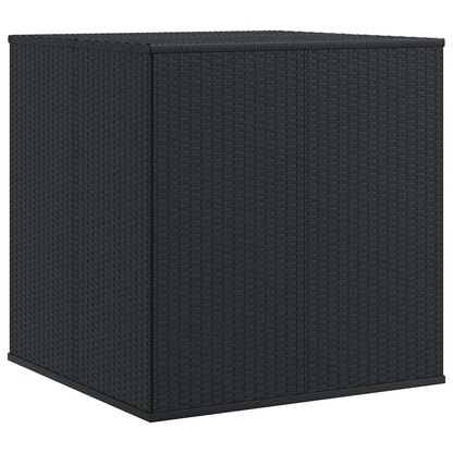vidaXL Garden Cushion Box PE Rattan 100x97.5x104 cm Black